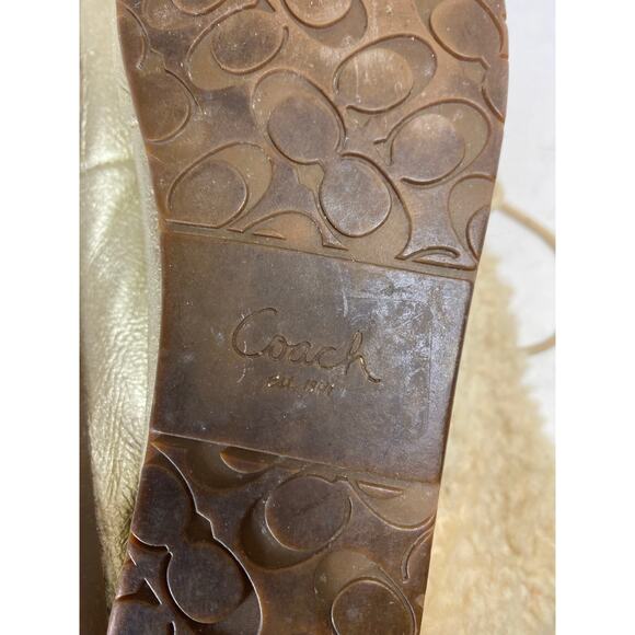 Coach Gold Metallic Fur Boots 9W - Picture 5 of 9